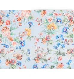 RNT By Really Nice Things Tête De Lit En Velours Et Mousse Imprimé Floral, Fond Bleu Clair.