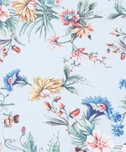 RNT By Really Nice Things Tête De Lit En Velours Et Mousse Imprimé Floral, Fond Bleu Clair. -Boutique Maisons du Monde tete de lit en velours et mousse imprime floral fond bleu clair 4