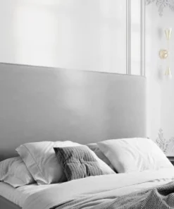 CXL By Christian Lacroix Tête De Lit En Velours Gris Clair 120x180x10 -Boutique Maisons du Monde tete de lit en velours gris clair 120x180x10 1