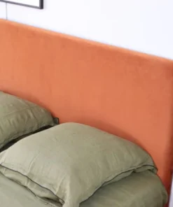 HOMIFAB Tête De Lit En Velours Rouille 160 Cm -Boutique Maisons du Monde tete de lit en velours rouille 160 cm 3