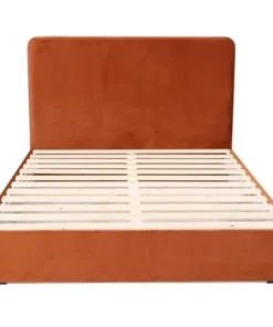 HOMIFAB Tête De Lit En Velours Rouille 160 Cm -Boutique Maisons du Monde tete de lit en velours rouille 160 cm 4