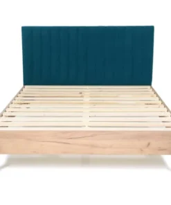 HOMIFAB Tête De Lit Matelassé En Velours Bleu 140 Cm -Boutique Maisons du Monde tete de lit matelasse en velours bleu 140 cm 3