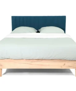 HOMIFAB Tête De Lit Matelassé En Velours Bleu 140 Cm -Boutique Maisons du Monde tete de lit matelasse en velours bleu 140 cm 5