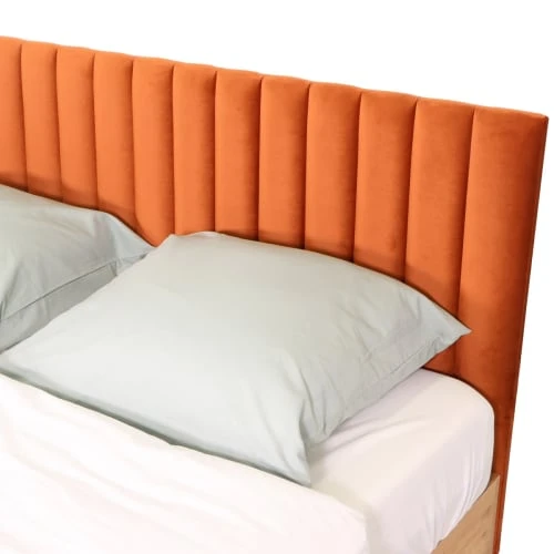 HOMIFAB Tête De Lit Matelassé En Velours Rouille 140 Cm 7 HOMIFAB Tête De Lit Matelassé En Velours Rouille 140 Cm – Image 5