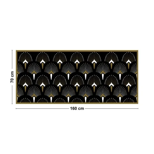 99Déco Tête De Lit Papier Peint Art Deco Noir Or Eventail 160cm 3 99Déco Tête De Lit Papier Peint Art Deco Noir Or Eventail 160cm