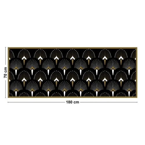 99Déco Tête De Lit Papier Peint Art Deco Noir Or Eventail 180cm 3 99Déco Tête De Lit Papier Peint Art Deco Noir Or Eventail 180cm
