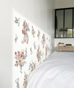 99Déco Tête De Lit Papier Peint Fleurs Vintage Couleurs 180cm -Boutique Maisons du Monde tete de lit papier peint fleurs vintage couleurs 180cm 2