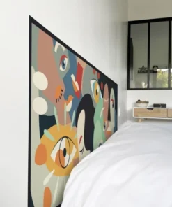 99Déco Tête De Lit Papier Peint Graphique Art Multicolore 180cm -Boutique Maisons du Monde tete de lit papier peint graphique art multicolore 180cm 2