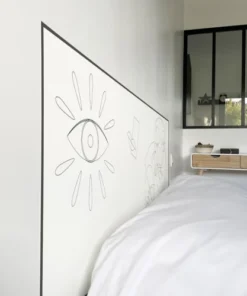 99Déco Tête De Lit Papier Peint Graphique Art Noir & Blanc 180cm -Boutique Maisons du Monde tete de lit papier peint graphique art noir blanc 180cm 2