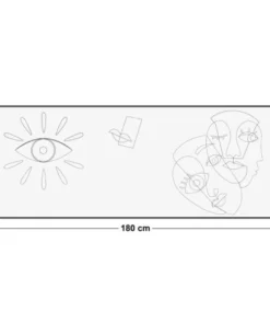 99Déco Tête De Lit Papier Peint Graphique Art Noir & Blanc 180cm