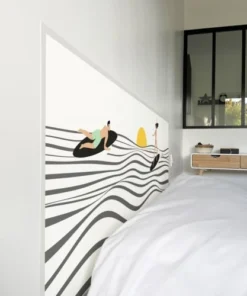 99Déco Tête De Lit Papier Peint Graphique Vague Surf 160cm 8 99Déco Tête De Lit Papier Peint Graphique Vague Surf 160cm -Boutique Maisons du Monde tete de lit papier peint graphique vague surf 160cm 2