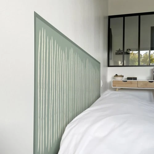 99Déco Tête De Lit Papier Peint Graphique Vert Sauge 160cm 5 99Déco Tête De Lit Papier Peint Graphique Vert Sauge 160cm – Image 3