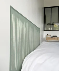 99Déco Tête De Lit Papier Peint Graphique Vert Sauge 180cm -Boutique Maisons du Monde tete de lit papier peint graphique vert sauge 180cm 2