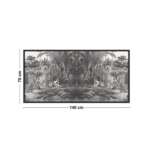 99Déco Tête De Lit Papier Peint Jungle Gravure Paysage Noir 140cm 3 99Déco Tête De Lit Papier Peint Jungle Gravure Paysage Noir 140cm