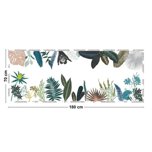 99Déco Tête De Lit Papier Peint Jungle Tropical Couleurs Blanc 180cm 3 99Déco Tête De Lit Papier Peint Jungle Tropical Couleurs Blanc 180cm