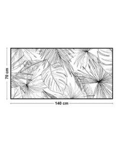 99Déco Tête De Lit Papier Peint Jungle Végétal Noir Et Blanc 140cm