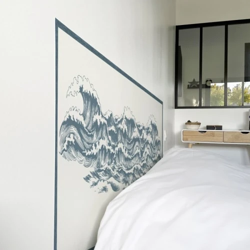 99Déco Tête De Lit Papier Peint Vague Ocean Bleu 160cm 5 99Déco Tête De Lit Papier Peint Vague Ocean Bleu 160cm – Image 3