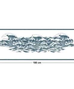 99Déco Tête De Lit Papier Peint Vague Ocean Bleu 180cm