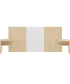 TEMAHOME Tête De Lit Placage Gris Anthracite Et Chêne Clair -Boutique Maisons du Monde tete de lit placage blanc et chene clair 9