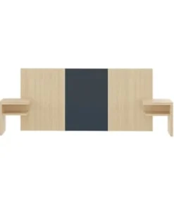 TEMAHOME Tête De Lit Placage Blanc Et Chêne Clair -Boutique Maisons du Monde tete de lit placage gris anthracite et chene clair