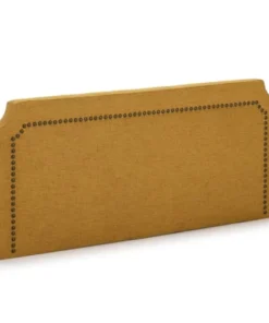 HOMN Tête De Lit Tapissée 140x60 Cm Moutarde, Clous En Marron