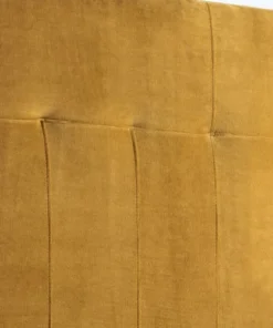 HOMN Tête De Lit Tapissée 160x100 Cm Moutarde, Velours, Pieds En Bois -Boutique Maisons du Monde tete de lit tapissee 160x100 cm moutarde velours pieds en bois 3