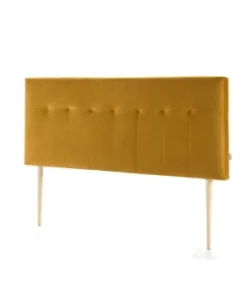 HOMN Tête De Lit Tapissée 160x100 Cm Vert, Velours, Pieds En Bois -Boutique Maisons du Monde tete de lit tapissee 160x100 cm moutarde velours pieds en bois napoles