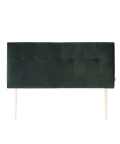 HOMN Tête De Lit Tapissée 160x100 Cm Vert, Velours, Pieds En Bois -Boutique Maisons du Monde tete de lit tapissee 160x100 cm vert velours pieds en bois 2