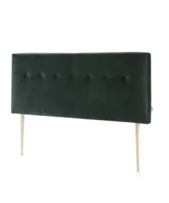 HOMN Tête De Lit Tapissée 160x100 Cm Vert, Velours, Pieds En Bois