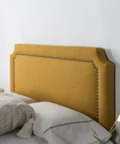 HOMN Tête De Lit Tapissée 160x60 Cm Moutarde, Clous En Marron 10 HOMN Tête De Lit Tapissée 160x60 Cm Moutarde, Clous En Marron -Boutique Maisons du Monde tete de lit tapissee 160x60 cm moutarde clous en marron 2