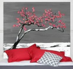 Mademoiselle Tiss Tête De Lit Tissu Sans Support En Bois 160*140 Cm -Boutique Maisons du Monde tete de lit tissu sans support en bois 160 140 cm renaissance rouge 1